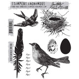 Stampers Anonymous Bird Feather Tim Holtz Cling Stamps (CMS180)