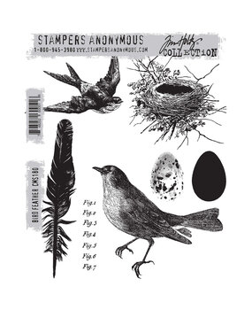 Stampers Anonymous Bird Feather Tim Holtz Cling Stamps (CMS180) Stampers Anonymous Bird Feather Tim Holtz Cling Stamps (CMS180)