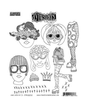 Stampers Anonymous Dinky Dolls Set #3 Dylusions Cling Stamps (DYR10030) Stampers Anonymous Dinky Dolls Set #3 Dylusions Cling Stamps (DYR10030)