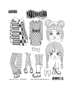Stampers Anonymous Dinky Dolls Set #4 Dylusions Cling Stamps (DYR10031) Stampers Anonymous Dinky Dolls Set #4 Dylusions Cling Stamps (DYR10031)