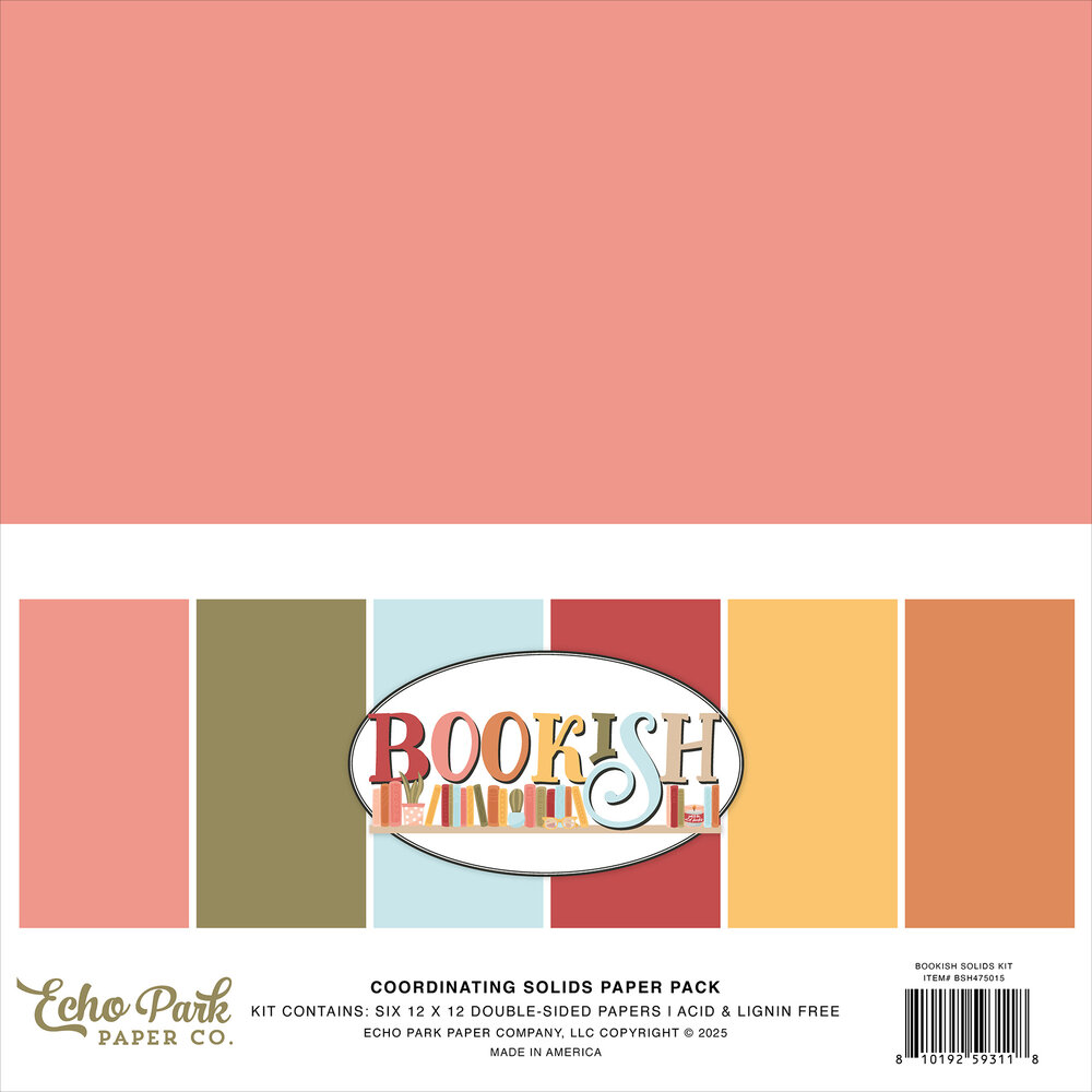 Echo Park Bookish 12x12 Inch Coordination Solids Paper Pack (BSH475015) Echo Park Bookish 12x12 Inch Coordination Solids Paper Pack (BSH475015)