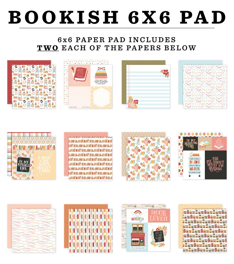 Echo Park Bookish 6x6 Inch Paper Pad (BSH475023) Echo Park Bookish 6x6 Inch Paper Pad (BSH475023)