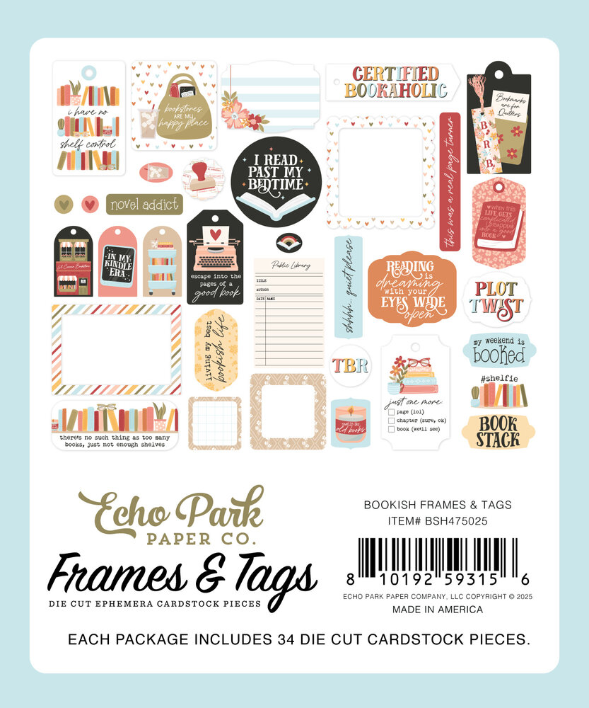 Echo Park Bookish Frames & Tags (BSH475025) Echo Park Bookish Frames & Tags (BSH475025)
