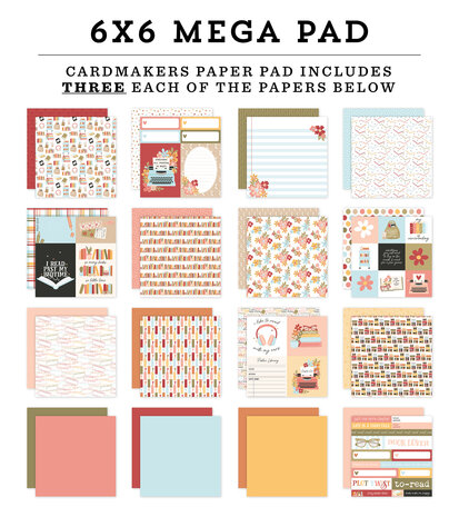 Echo Park Bookish 6x6 Inch Cardmakers Mega Pad (BSH475031) Echo Park Bookish 6x6 Inch Cardmakers Mega Pad (BSH475031)