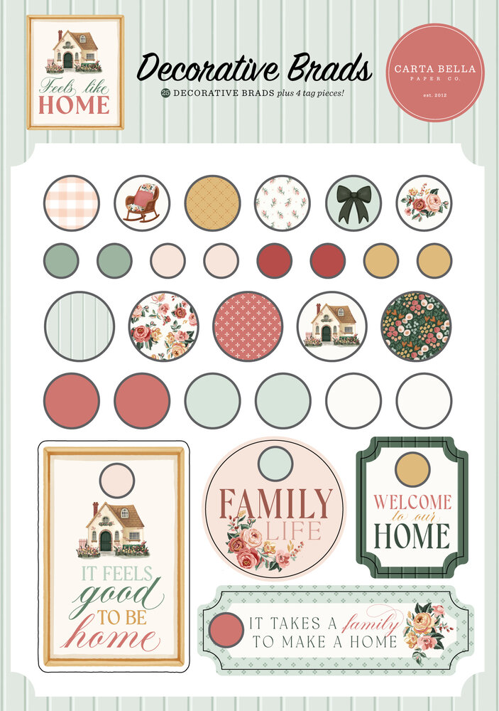 Carta Bella Feels Like Home Decorative Brads (CBFLH476020)