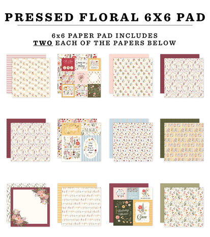 Carta Bella Pressed Floral 6x6 Inch Paper Pad (CBPF473023) Carta Bella Pressed Floral 6x6 Inch Paper Pad (CBPF473023)