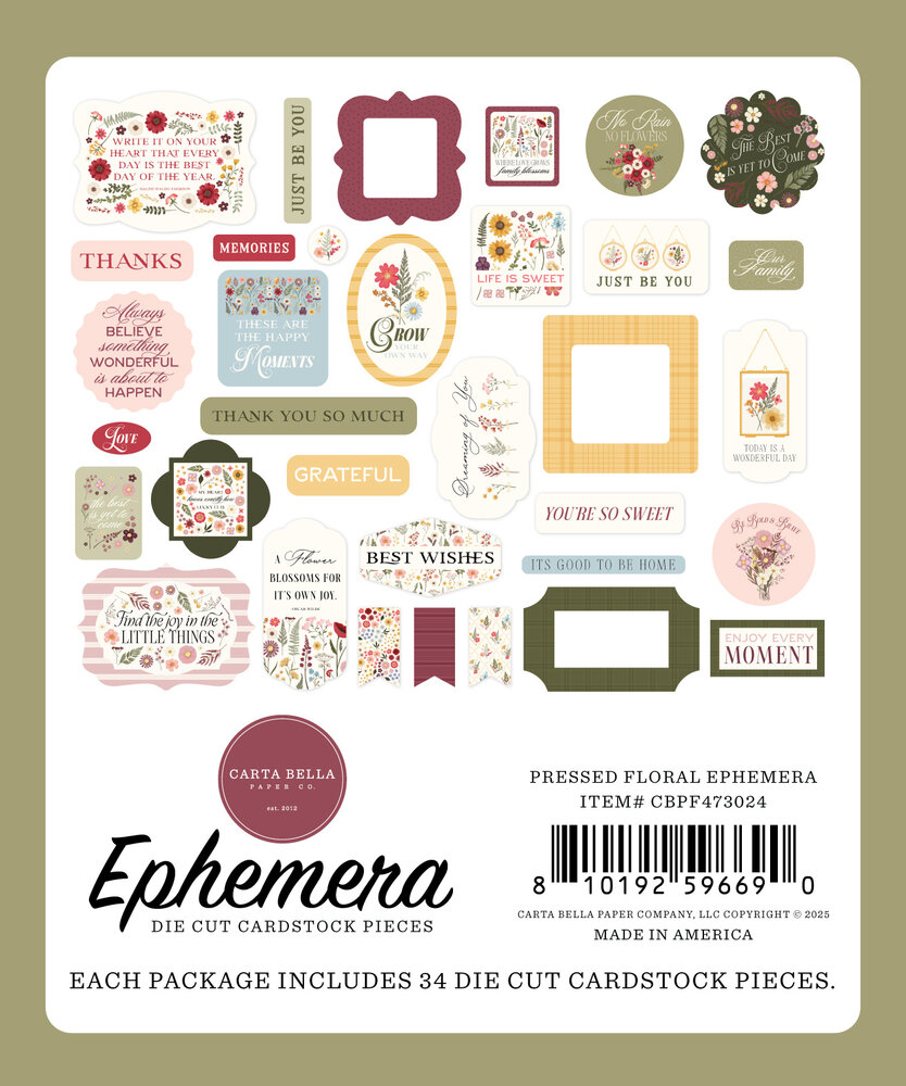 Carta Bella Pressed Floral Ephemera (CBPF473024) Carta Bella Pressed Floral Ephemera (CBPF473024)