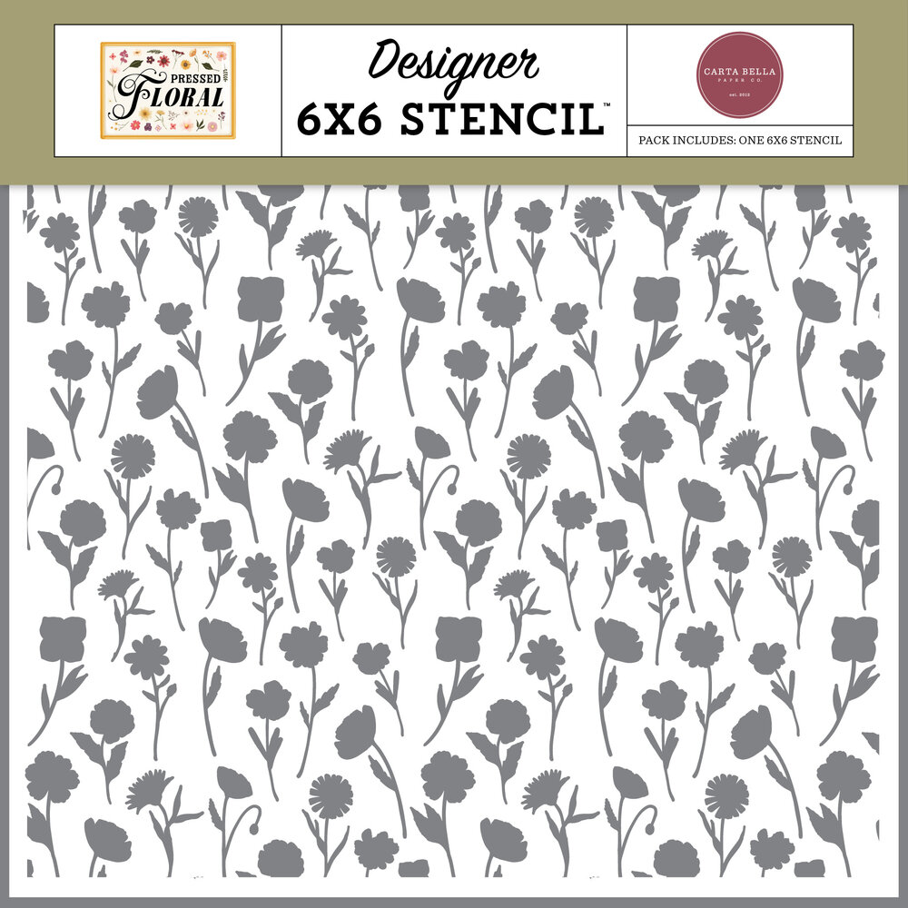 Carta Bella Pressed Floral Stencil Pressed Wildflower (CBPF473033) Carta Bella Pressed Floral Stencil Pressed Wildflower (CBPF473033)