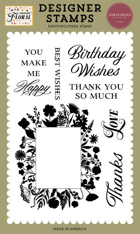 Carta Bella Pressed Floral Designer Stamps Floral Frame And Phrases (CBPF473041) Carta Bella Pressed Floral Designer Stamps Floral Frame And Phrases (CBPF473041)