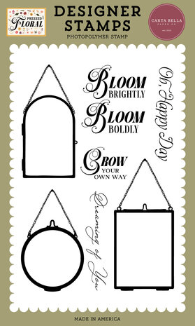 Carta Bella Pressed Floral Designer Stamps Hanging Frames And Phrases (CBPF473042) Carta Bella Pressed Floral Designer Stamps Hanging Frames And Phrases (CBPF473042)