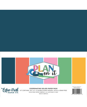 Echo Park Plan On It 12x12 Inch Coordination Solids Paper Pack (POI474015)