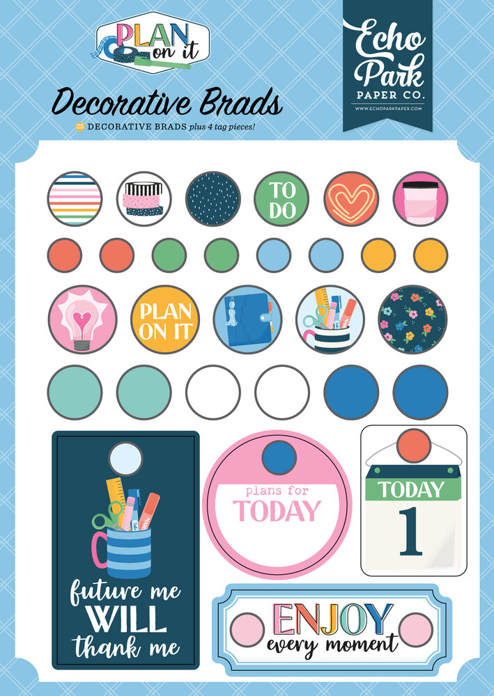 Echo Park Plan On It Decorative Brads (POI474020)