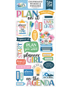 Echo Park Plan On It Chipboard Word & Phrases (POI474022)