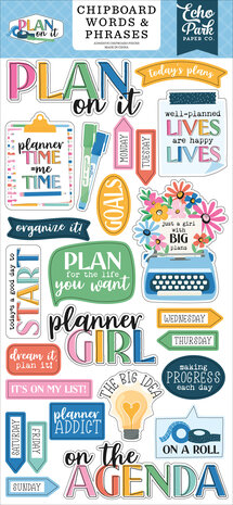Echo Park Plan On It Chipboard Word & Phrases (POI474022)