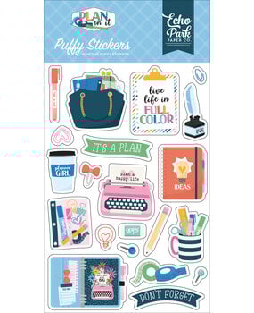 Echo Park Plan On It Puffy Stickers (POI474066)