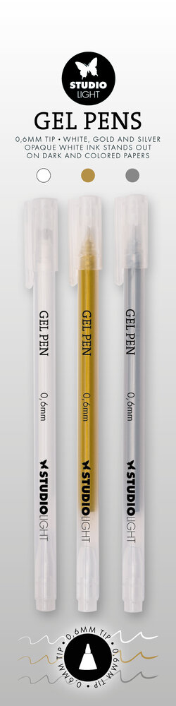 Studio Light Gel Pens 0.6mm White/Gold/Silver (SL-CO-GP02) Studio Light Gel Pens 0.6mm White/Gold/Silver (SL-CO-GP02)