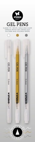 Studio Light Gel Pens 0.6mm White/Gold/Silver (SL-CO-GP02) Studio Light Gel Pens 0.6mm White/Gold/Silver (SL-CO-GP02)