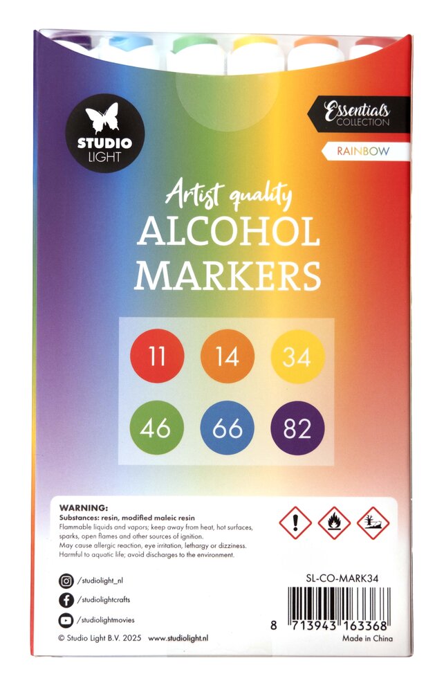 Studio Light Alcohol Markers Rainbow (SL-CO-MARK34) Studio Light Alcohol Markers Rainbow (SL-CO-MARK34)