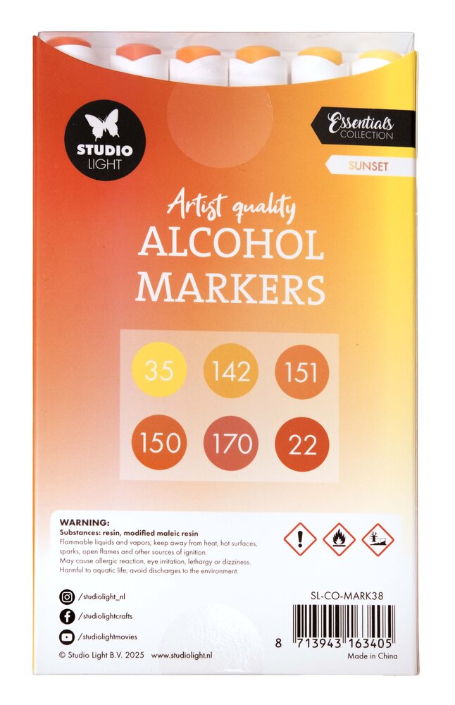 Studio Light Alcohol Markers Sunset (SL-CO-MARK38) Studio Light Alcohol Markers Sunset (SL-CO-MARK38)