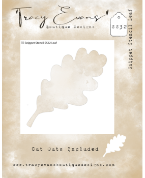 Tracy Evans Leaf 4x4 Inch Snippet Stencil (SS032) Tracy Evans Leaf 4x4 Inch Snippet Stencil (SS032)