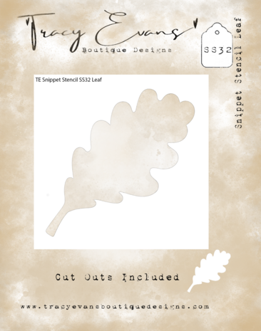 Tracy Evans Leaf 4x4 Inch Snippet Stencil (SS032)