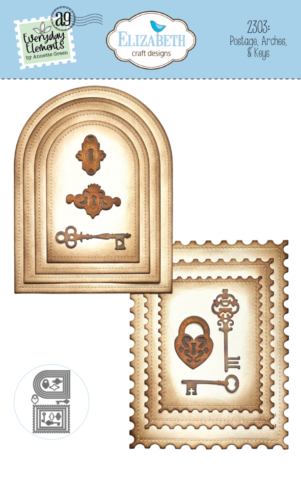 Elizabeth Craft Designs Romantic Revival Die Postage, Arches & Keys (2303) Elizabeth Craft Designs Romantic Revival Die Postage, Arches & Keys (2303)