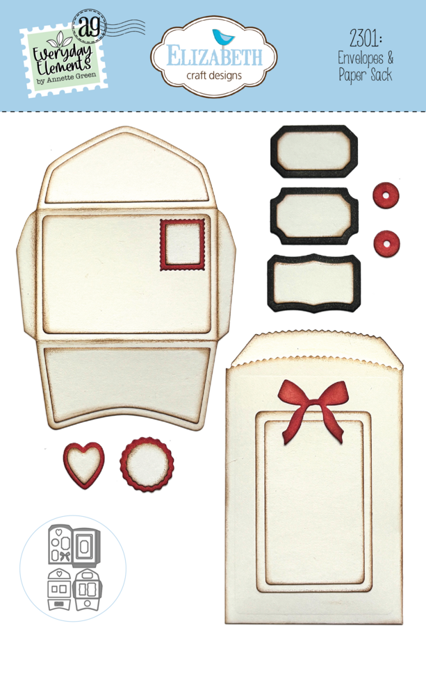Elizabeth Craft Designs Romantic Revival Die Envelopes & Paper Sack (2301) Elizabeth Craft Designs Romantic Revival Die Envelopes & Paper Sack (2301)