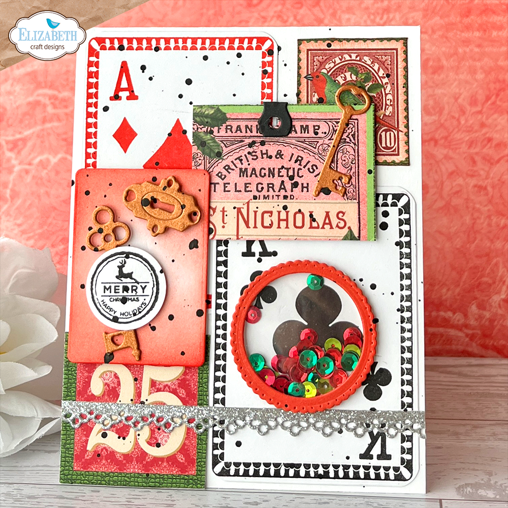 Elizabeth Craft Designs Romantic Revival Stamps Playing Card Collage (CS430) Elizabeth Craft Designs Romantic Revival Stamps Playing Card Collage (CS430)