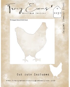 Tracy Evans Cluck 4x4 Inch Snippet Stencil (SS030) Tracy Evans Cluck 4x4 Inch Snippet Stencil (SS030)