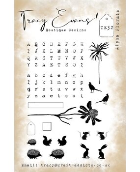 Tracy Evans Alpha Florals A5 Stamp (TE032) Tracy Evans Alpha Florals A5 Stamp (TE032)