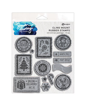 Ranger Simon Hurley create. Cling Mount Stamp Christmas Postage (HUR92094)