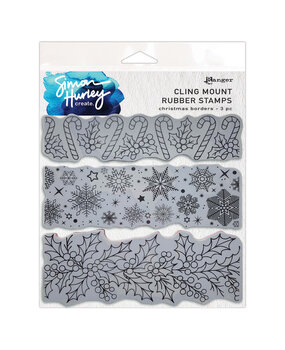 Ranger Simon Hurley create. Cling Mount Stamp Christmas Borders (HUR92759)