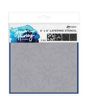 Ranger Simon Hurley create. Layering Stencils 6x6 Inch Festive Poinsettias (4pcs) (HUS91998)