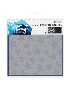 Ranger Simon Hurley create. Layering Stencils 6x6 Inch Sparkling Stars (2pcs) (HUS92001)