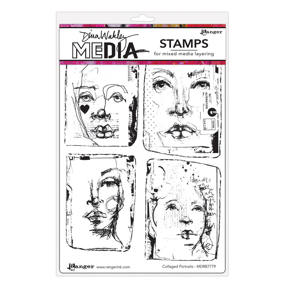 Ranger Dina Wakley Media Cling Stamps Collaged Portraits (MDR87779) Ranger Dina Wakley Media Cling Stamps Collaged Portraits (MDR87779)
