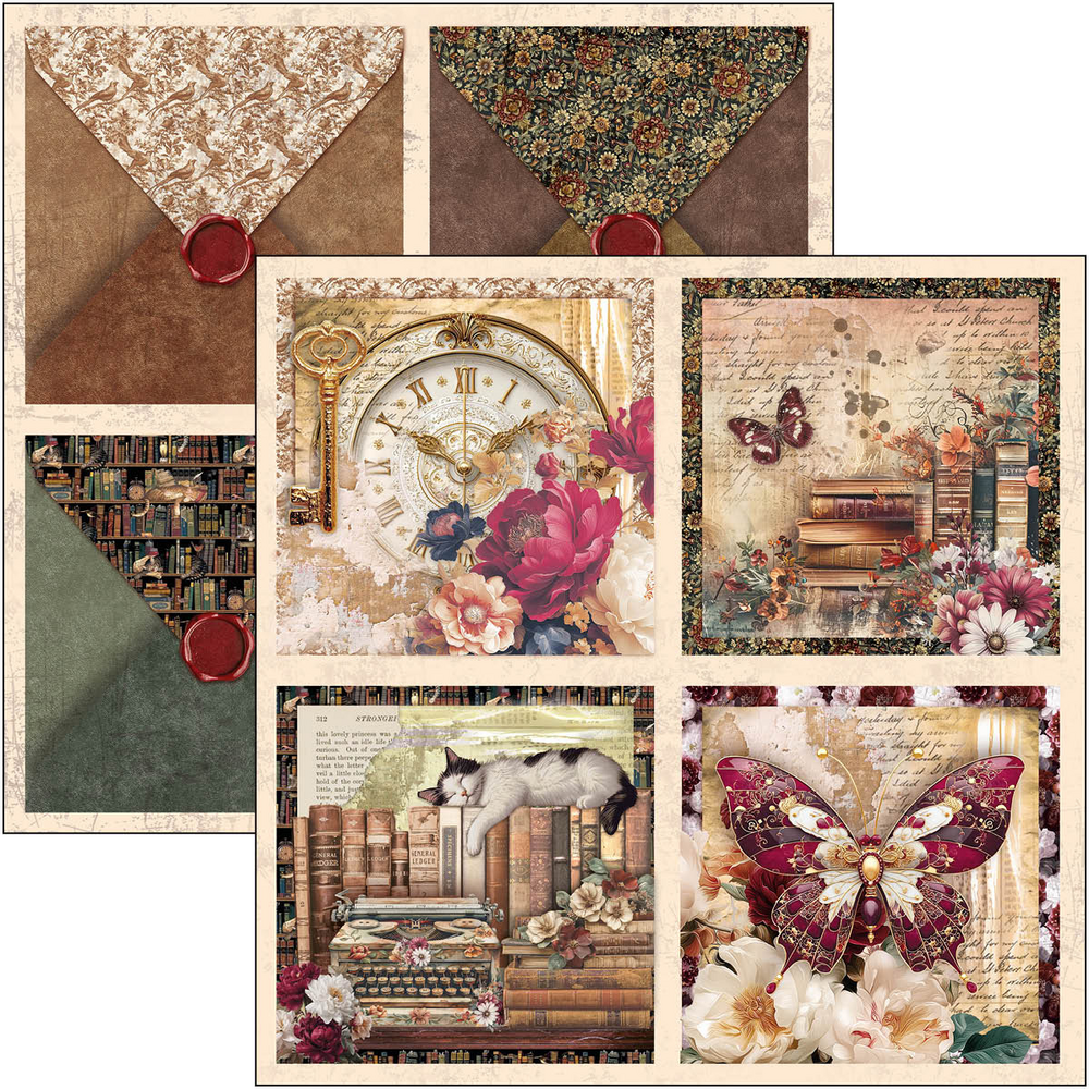 Ciao Bella Book Lovers 12x12 Inch Patterns Pad (8pcs) (CBT091) Ciao Bella Book Lovers 12x12 Inch Patterns Pad (8pcs) (CBT091)