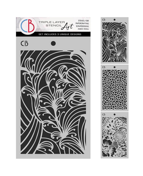 Ciao Bella Book Lovers 5x8 Inch Stencil Mix Triple Layer Set (MSX004)