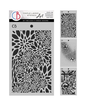 Ciao Bella Polar Railway 5x8 Inch Stencil Mix Triple Layer Set (MSX007)