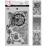 Ciao Bella Fairy Whispers 5x8 Inch Stencil Mix Triple Layer Set (MSX008)