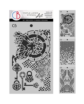 Ciao Bella Fairy Whispers 5x8 Inch Stencil Mix Triple Layer Set (MSX008)