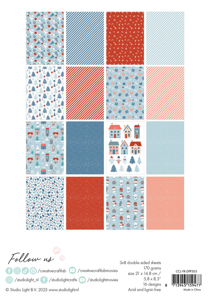 Creative Craftlab Friendz Design Paper Pad Hello Winter (CCL-FR-DPP305) Creative Craftlab Friendz Design Paper Pad Hello Winter (CCL-FR-DPP305)