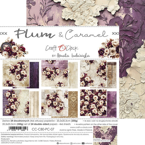 Craft O'Clock Plum & Caramel 8x8 Inch Paper Set (CC-C80-PC-07)