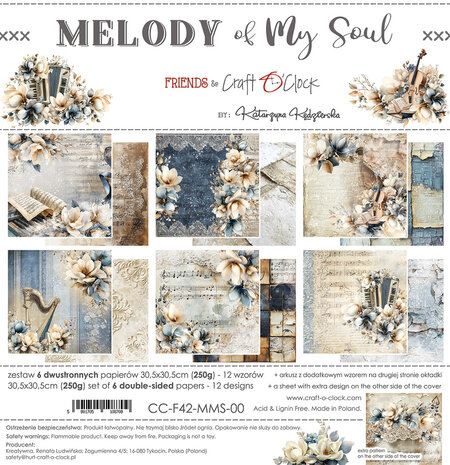 Craft O'Clock Melody of My Soul 12x12 Inch Paper Set (CC-F42-MMS-00)