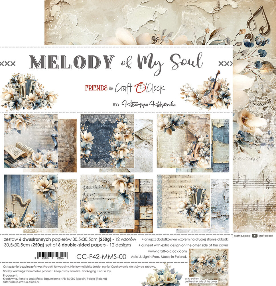 Craft O'Clock Melody of My Soul 12x12 Inch Paper Set (CC-F42-MMS-00)