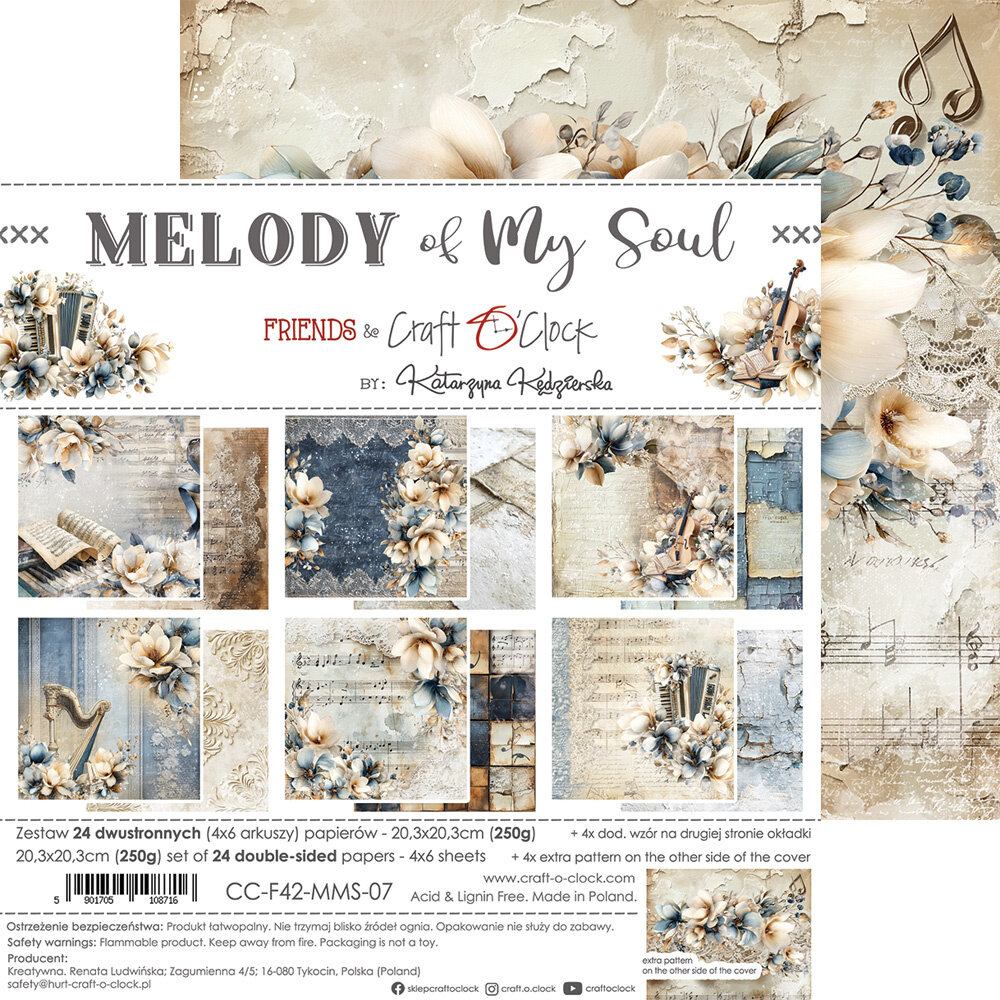 Craft O'Clock Melody of My Soul 8x8 Inch Paper Set (CC-F42-MMS-07)