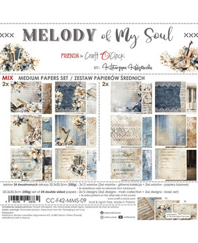 Craft O'Clock Melody of My Soul 8x8 Inch Medium Papers Set (CC-F42-MMS-09)