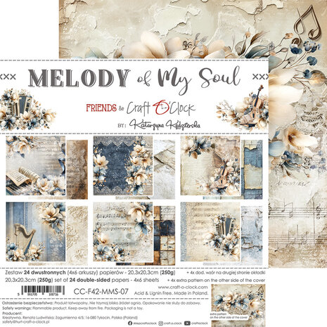 Craft O'Clock Melody of My Soul 8x8 Inch Medium Papers Set (CC-F42-MMS-09)