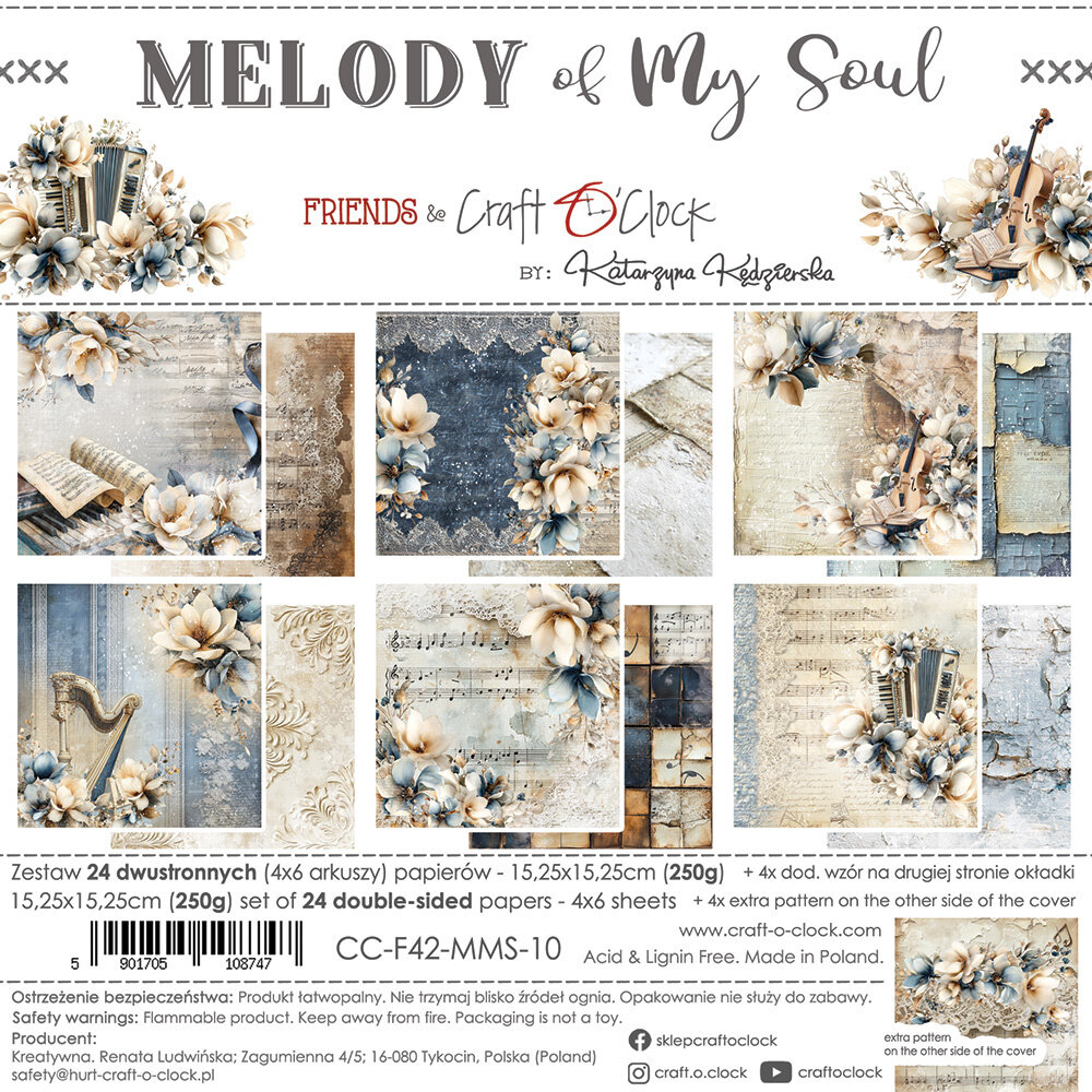Craft O'Clock Melody of My Soul 6x6 Inch Paper Set (CC-F42-MMS-10)