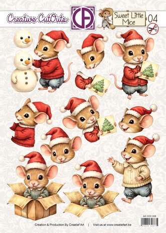 Creatief Art Sweet Little Mice Christmas 04 Creative CutOuts (CCO-028) Creatief Art Sweet Little Mice Christmas 04 Creative CutOuts (CCO-028)