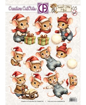 Creatief Art Sweet Little Mice Christmas 03 Creative CutOuts (CCO-027) Creatief Art Sweet Little Mice Christmas 03 Creative CutOuts (CCO-027)